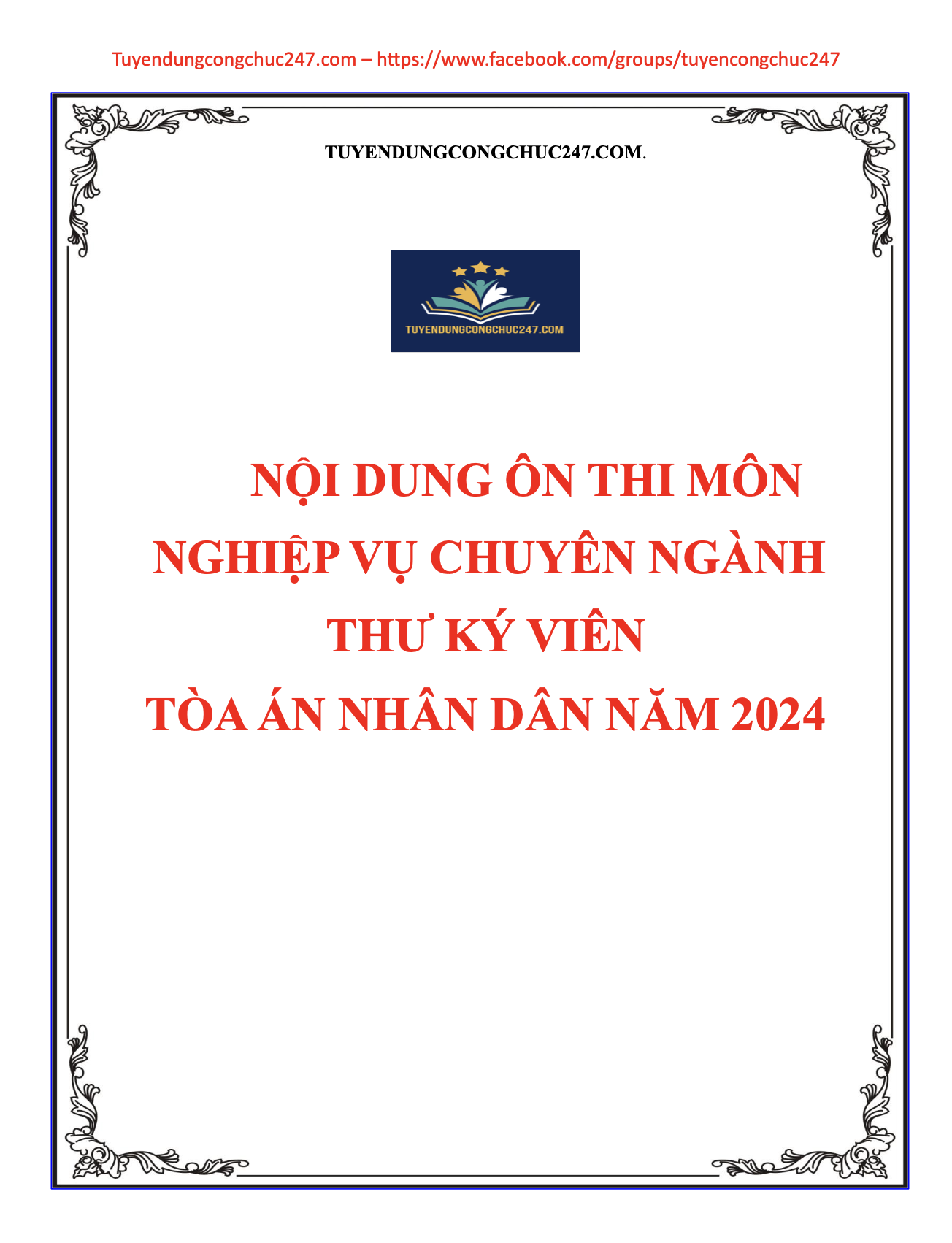 Nội dung ôn thi nghiệp vụ chuyên ngành thư ký tòa án